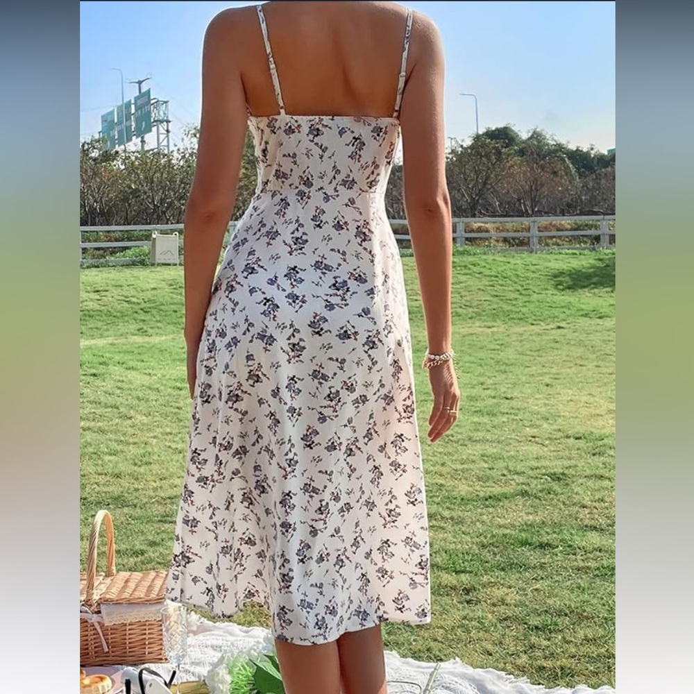 Floral White Dress
